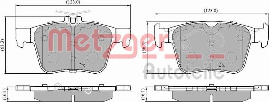 Metzger 1170829 - Bremžu uzliku kompl., Disku bremzes www.autospares.lv