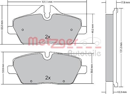 Metzger 1170826 - Bremžu uzliku kompl., Disku bremzes www.autospares.lv