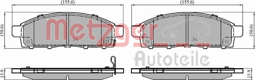 Metzger 1170820 - Bremžu uzliku kompl., Disku bremzes www.autospares.lv