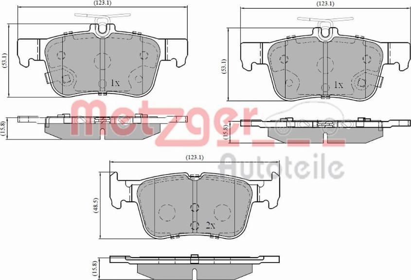 Metzger 1170827 - Bremžu uzliku kompl., Disku bremzes www.autospares.lv