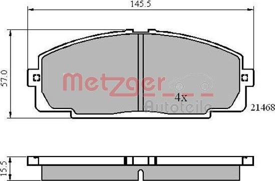 Metzger 1170872 - Bremžu uzliku kompl., Disku bremzes www.autospares.lv