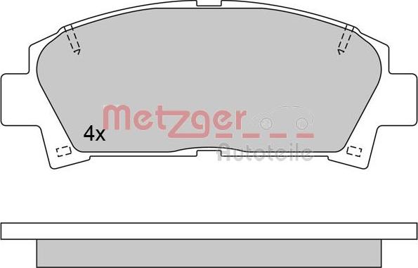 Metzger 1170398 - Brake Pad Set, disc brake www.autospares.lv