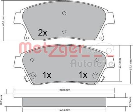 Metzger 1170393 - Bremžu uzliku kompl., Disku bremzes autospares.lv