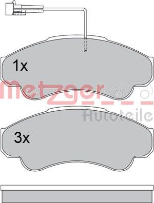 Metzger 1170344 - Brake Pad Set, disc brake www.autospares.lv