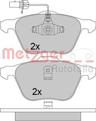 Metzger 1170342 - Тормозные колодки, дисковые, комплект www.autospares.lv