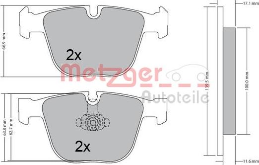 Metzger 1170356 - Bremžu uzliku kompl., Disku bremzes www.autospares.lv