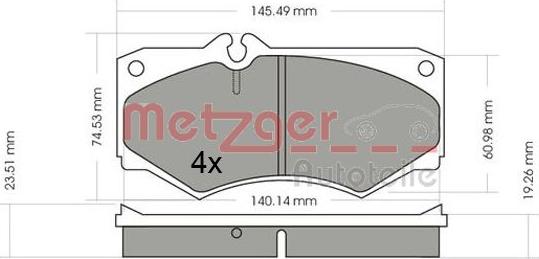 Metzger 1170351 - Bremžu uzliku kompl., Disku bremzes www.autospares.lv