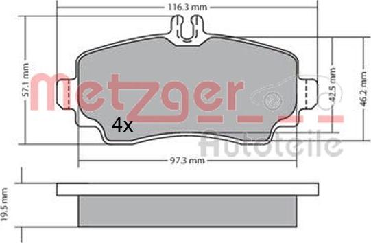 Metzger 1170353 - Bremžu uzliku kompl., Disku bremzes autospares.lv