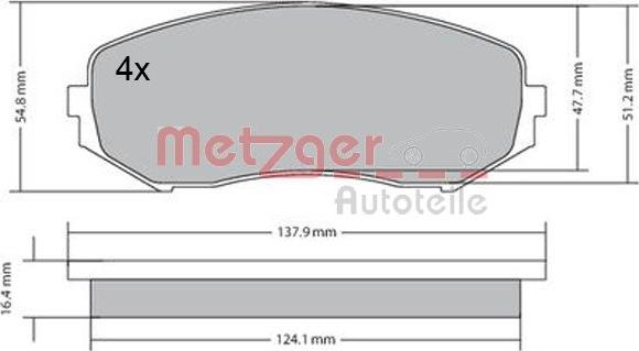 Metzger 1170357 - Bremžu uzliku kompl., Disku bremzes www.autospares.lv