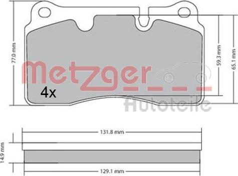 Metzger 1170366 - Bremžu uzliku kompl., Disku bremzes www.autospares.lv