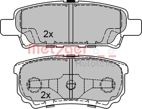 Metzger 1170306 - Тормозные колодки, дисковые, комплект www.autospares.lv