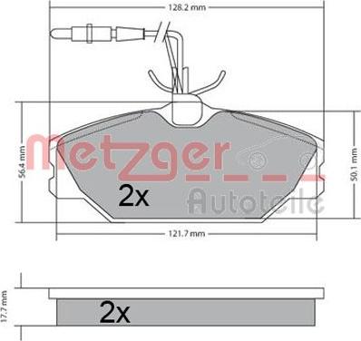 Metzger 1170301 - Brake Pad Set, disc brake www.autospares.lv