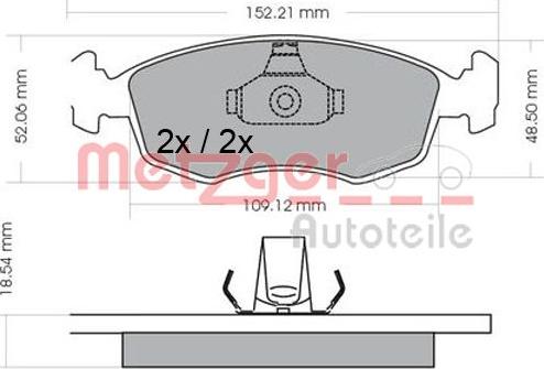 Metzger 1170308 - Тормозные колодки, дисковые, комплект www.autospares.lv