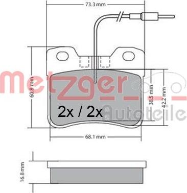 Metzger 1170302 - Bremžu uzliku kompl., Disku bremzes www.autospares.lv