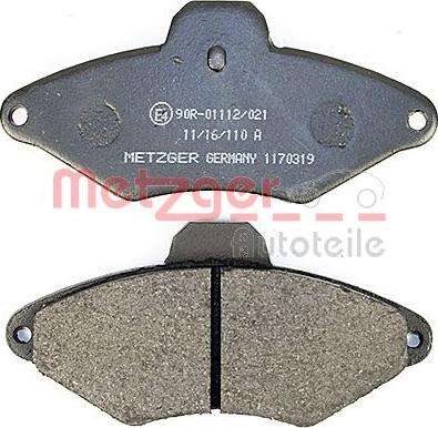 Metzger 1170319 - Bremžu uzliku kompl., Disku bremzes www.autospares.lv