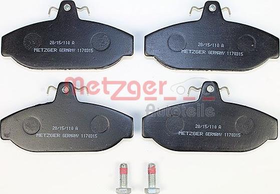 Metzger 1170315 - Bremžu uzliku kompl., Disku bremzes www.autospares.lv