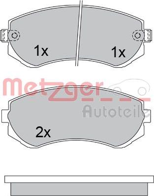 Metzger 1170317 - Bremžu uzliku kompl., Disku bremzes www.autospares.lv