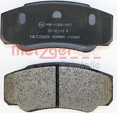 Metzger 1170381 - Bremžu uzliku kompl., Disku bremzes www.autospares.lv