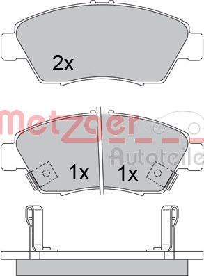 Metzger 1170388 - Brake Pad Set, disc brake www.autospares.lv