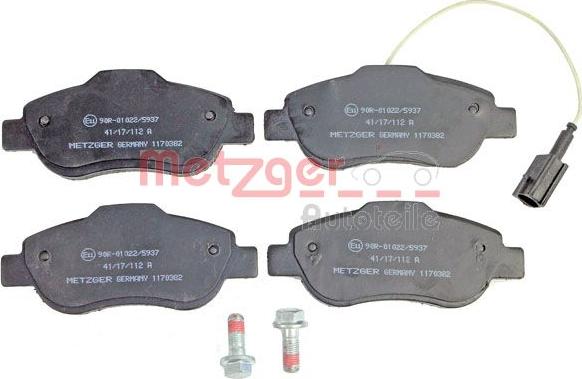 Metzger 1170382 - Bremžu uzliku kompl., Disku bremzes www.autospares.lv