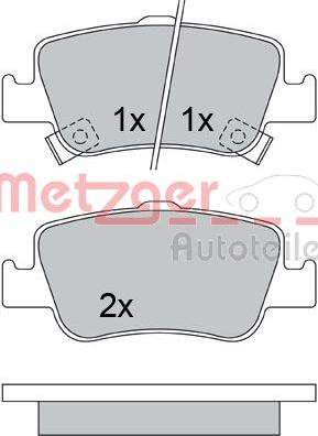 Metzger 1170334 - Тормозные колодки, дисковые, комплект www.autospares.lv