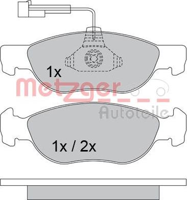 Metzger 1170338 - Brake Pad Set, disc brake www.autospares.lv