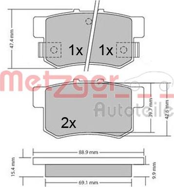 Metzger 1170337 - Bremžu uzliku kompl., Disku bremzes autospares.lv