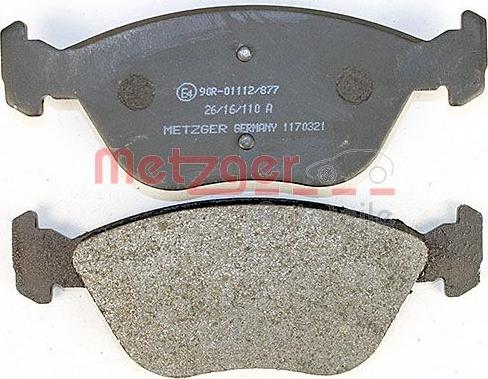 Metzger 1170321 - Bremžu uzliku kompl., Disku bremzes www.autospares.lv