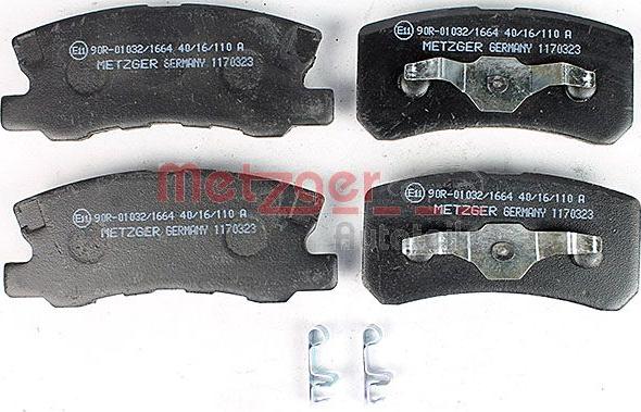 Metzger 1170323 - Bremžu uzliku kompl., Disku bremzes www.autospares.lv