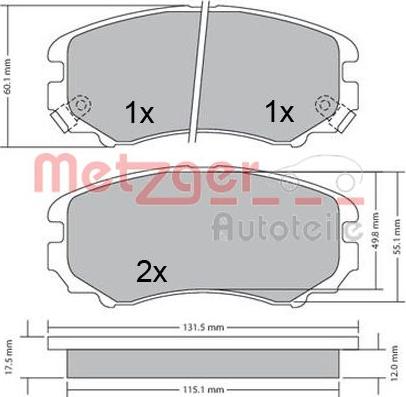 Metzger 1170379 - Bremžu uzliku kompl., Disku bremzes autospares.lv