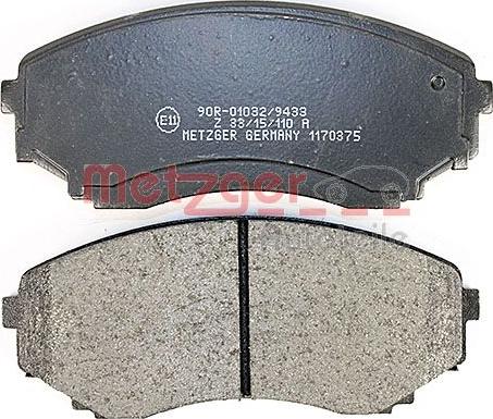 Metzger 1170375 - Bremžu uzliku kompl., Disku bremzes www.autospares.lv