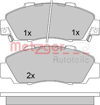 Metzger 1170373 - Bremžu uzliku kompl., Disku bremzes www.autospares.lv