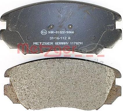 Metzger 1170291 - Bremžu uzliku kompl., Disku bremzes www.autospares.lv