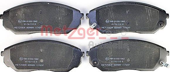 Metzger 1170297 - Bremžu uzliku kompl., Disku bremzes www.autospares.lv