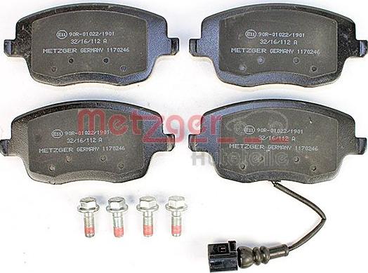 Metzger 1170246 - Тормозные колодки, дисковые, комплект www.autospares.lv