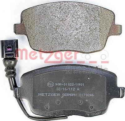 Metzger 1170246 - Тормозные колодки, дисковые, комплект www.autospares.lv