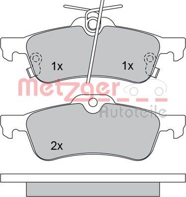 Metzger 1170247 - Тормозные колодки, дисковые, комплект www.autospares.lv