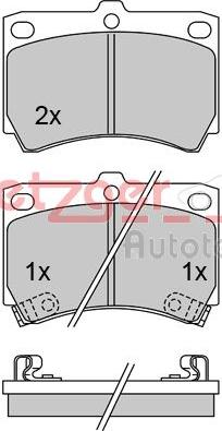 Metzger 1170250 - Bremžu uzliku kompl., Disku bremzes autospares.lv