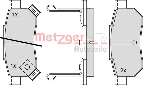 Metzger 1170251 - Тормозные колодки, дисковые, комплект www.autospares.lv