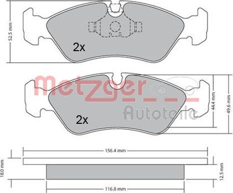 Metzger 1170252 - Bremžu uzliku kompl., Disku bremzes autospares.lv