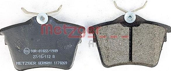 Metzger 1170269 - Bremžu uzliku kompl., Disku bremzes www.autospares.lv