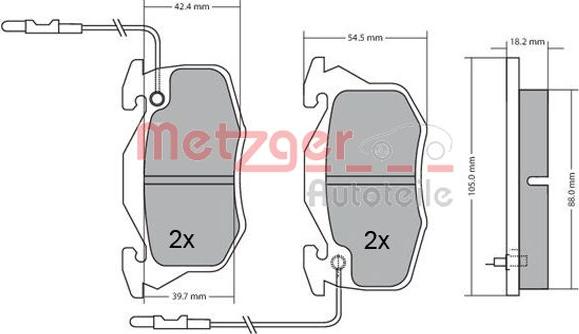 Metzger 1170260 - Brake Pad Set, disc brake www.autospares.lv