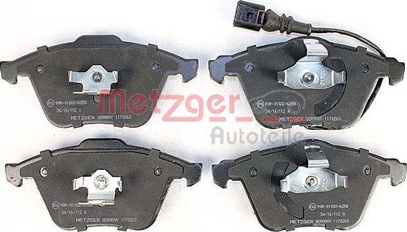 Metzger 1170263 - Bremžu uzliku kompl., Disku bremzes www.autospares.lv