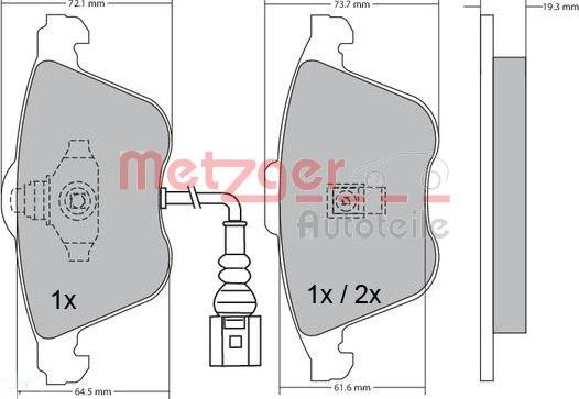 Metzger 1170263 - Bremžu uzliku kompl., Disku bremzes autospares.lv