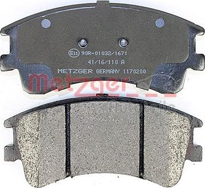 Metzger 1170200 - Bremžu uzliku kompl., Disku bremzes www.autospares.lv