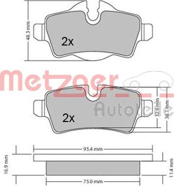 Metzger 1170201 - Bremžu uzliku kompl., Disku bremzes autospares.lv