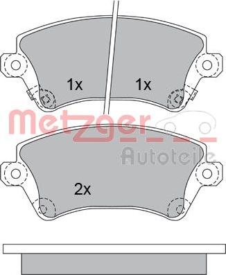 Metzger 1170219 - Bremžu uzliku kompl., Disku bremzes www.autospares.lv