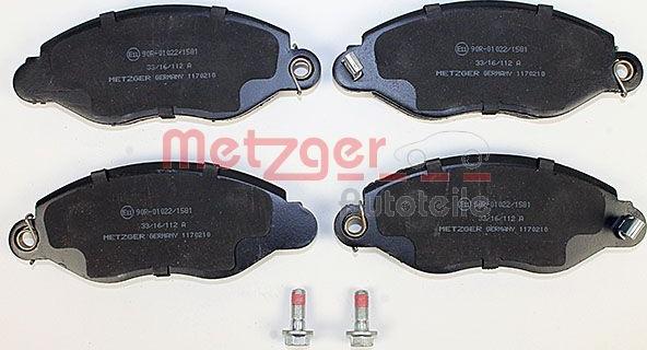 Metzger 1170210 - Bremžu uzliku kompl., Disku bremzes www.autospares.lv