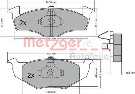 Metzger 1170217 - Bremžu uzliku kompl., Disku bremzes www.autospares.lv