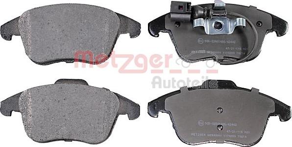 Metzger 1170289 - Brake Pad Set, disc brake www.autospares.lv